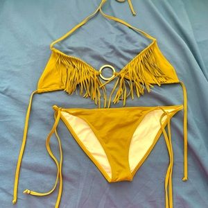 Tan Fringe Bikini